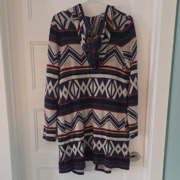 Indigo Multicolor Patterned Hoodie - Picture 3 of 4